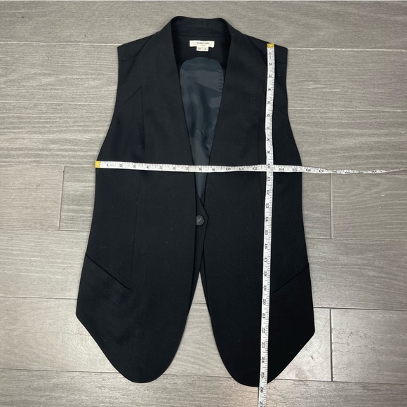HELMUT LANG SMOKING WOOL BLEND VEST HIGH LOW SLEEVELESS JACKET GILLET BLACK XS - Picture 15 of 16